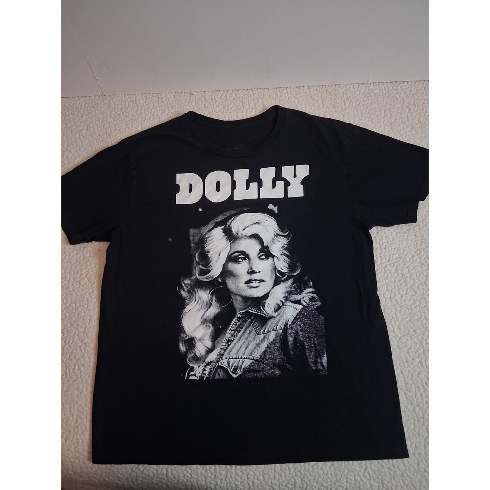Dolly Parton Graphic T-Shirt Mens Large Black Portrait Country Music Tee